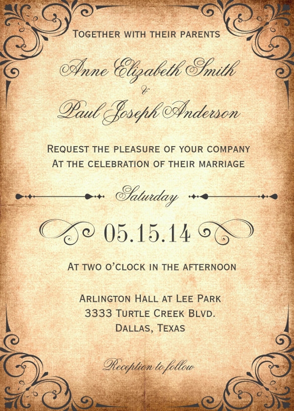 wedding invite wording template