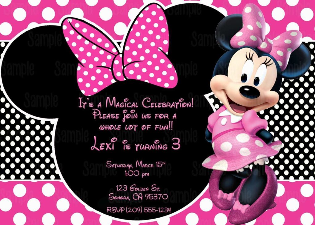 28 Format Minnie Mouse Blank Invitation Template Maker For Minnie Mouse