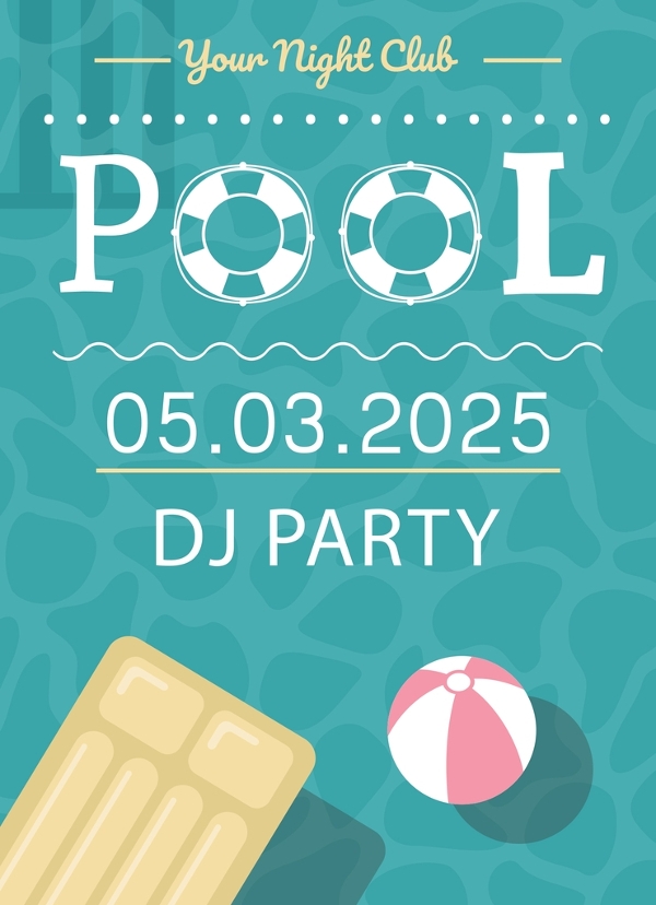 free pool party invitation templates
