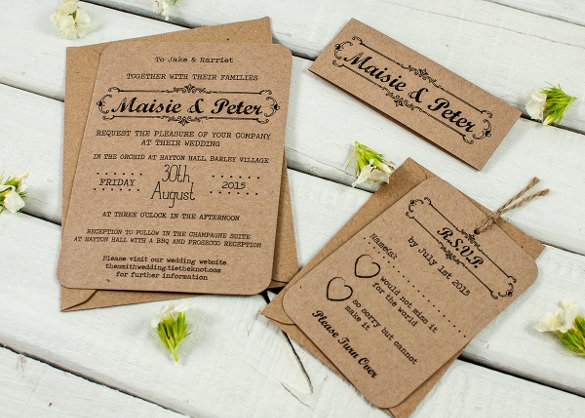 28 Rustic Wedding Invitation Design Templates PSD AI
