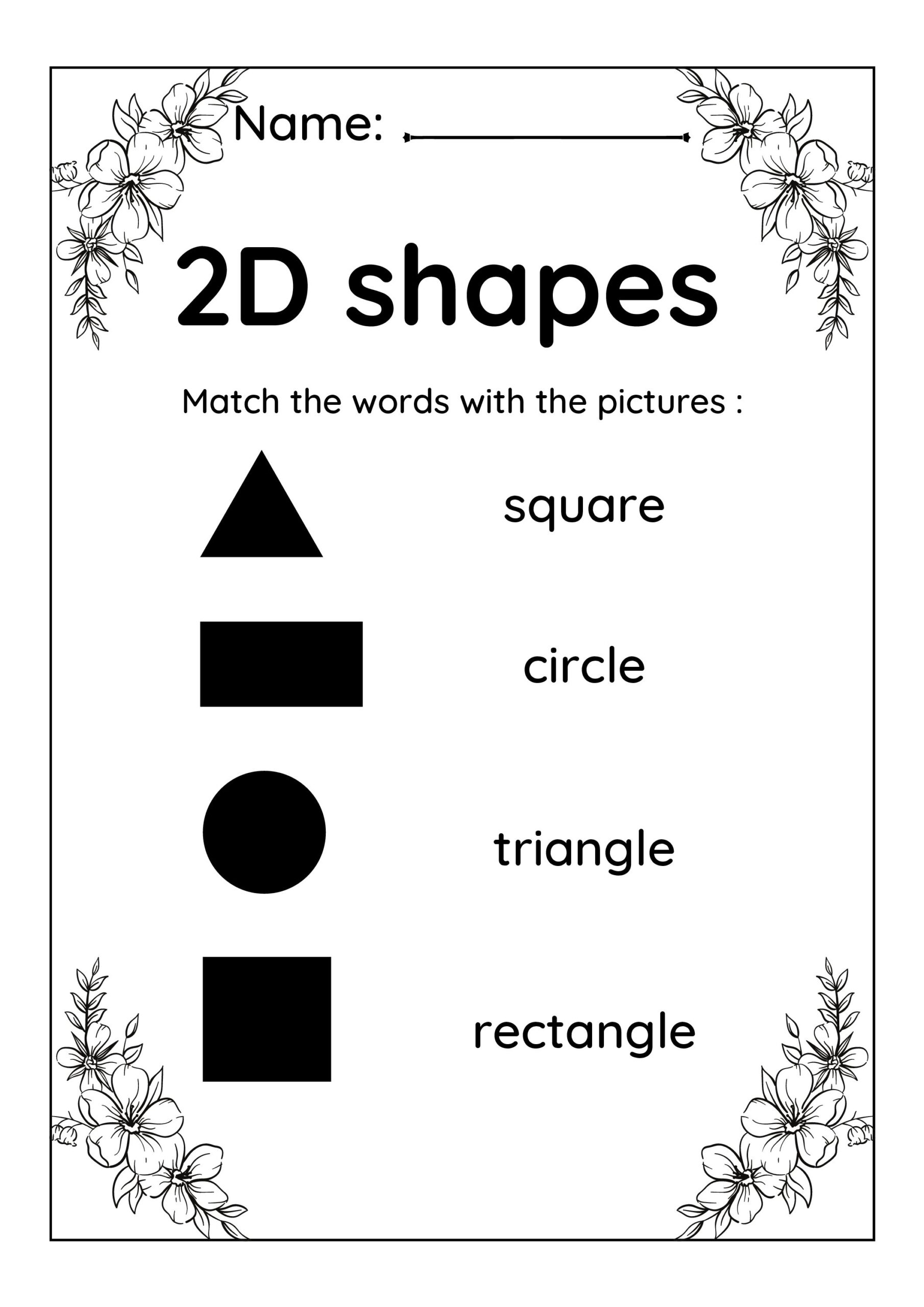 2d shapes worksheets