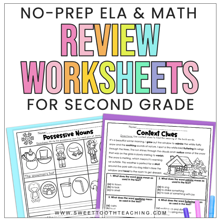 2nd Grade Review Worksheets Sweet Tooth Teaching Worksheets Library