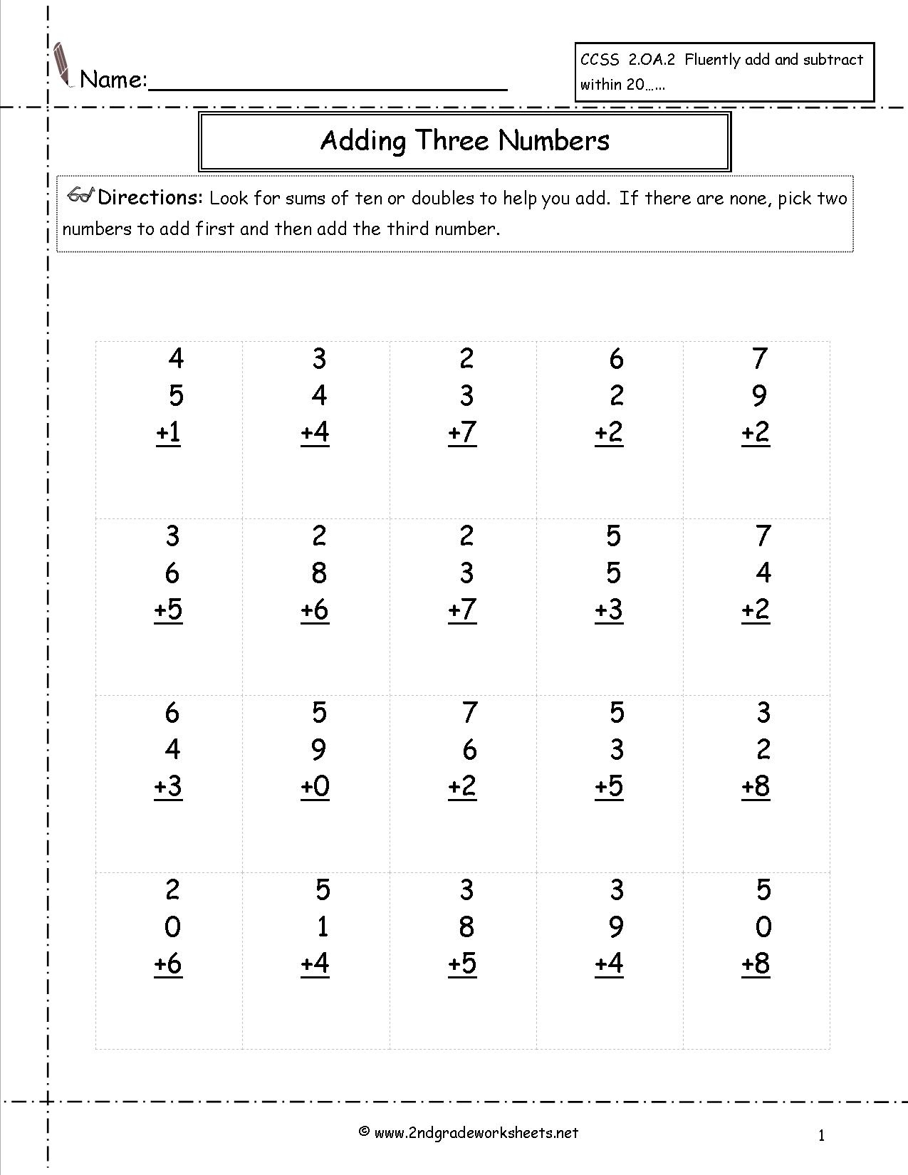 printable math worksheets for 2nd graders