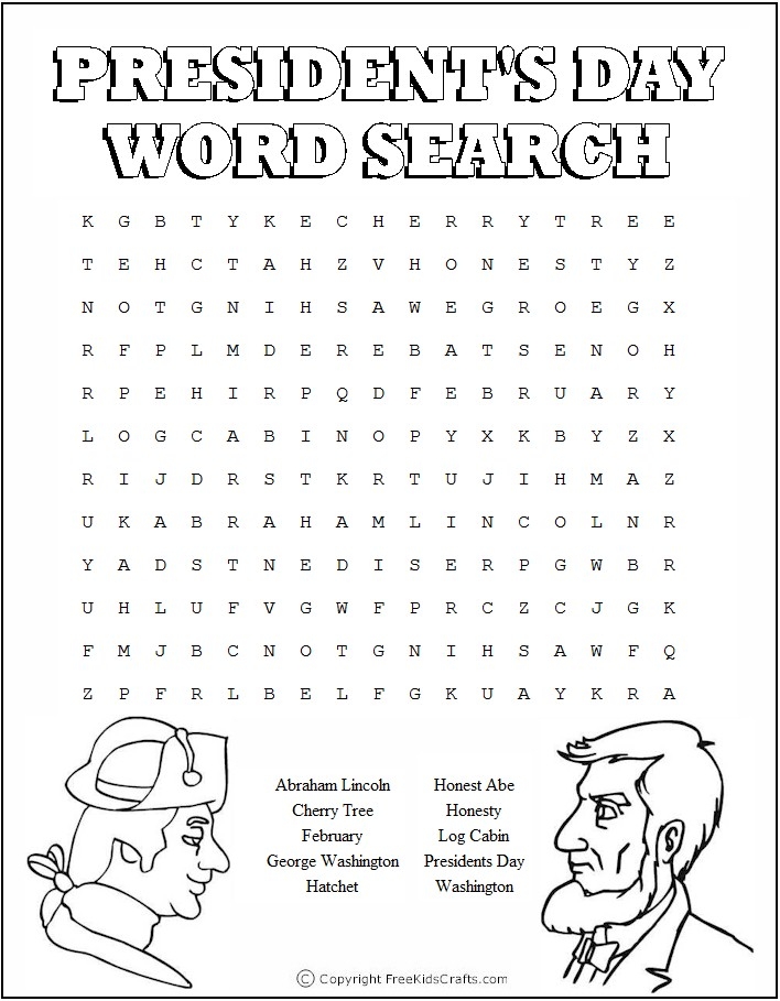 3 Printable President 39 s Day Word Puzzles