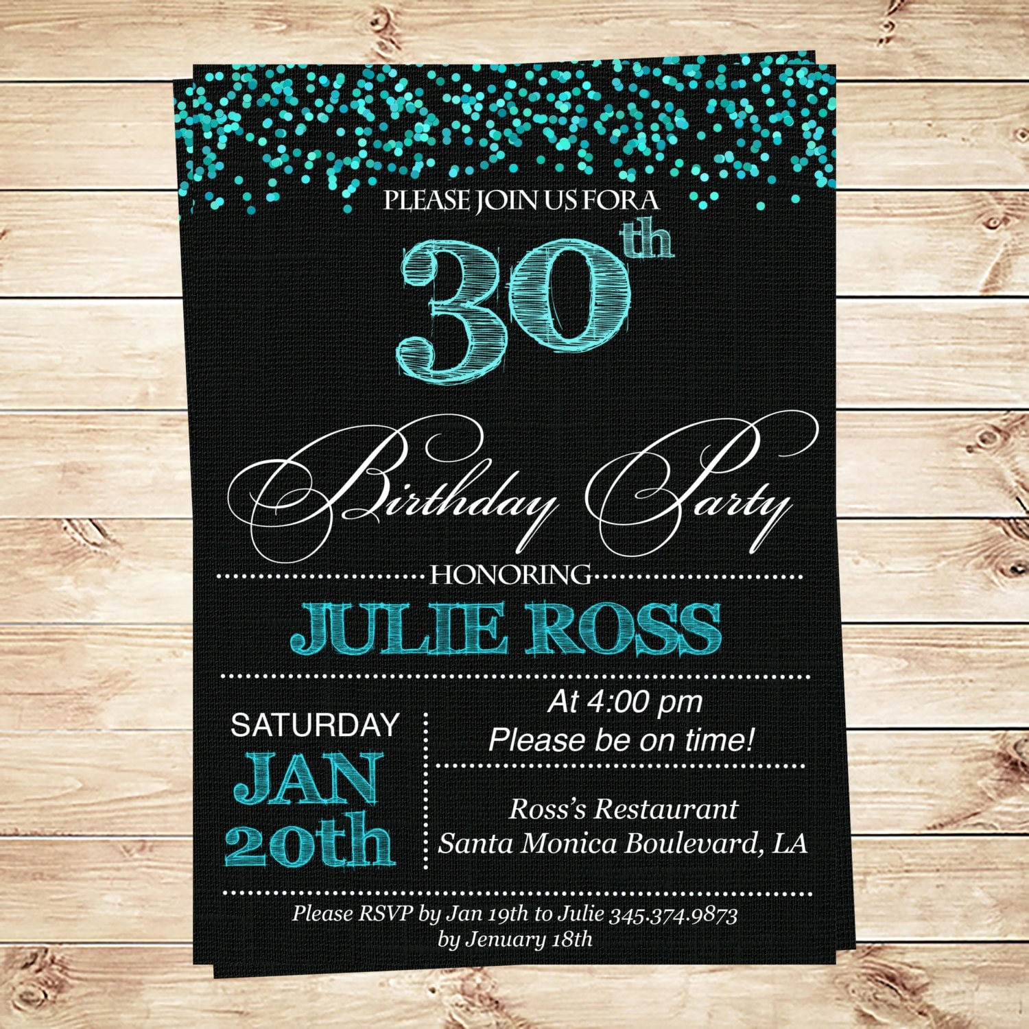 30Th Birthday Invitation Template