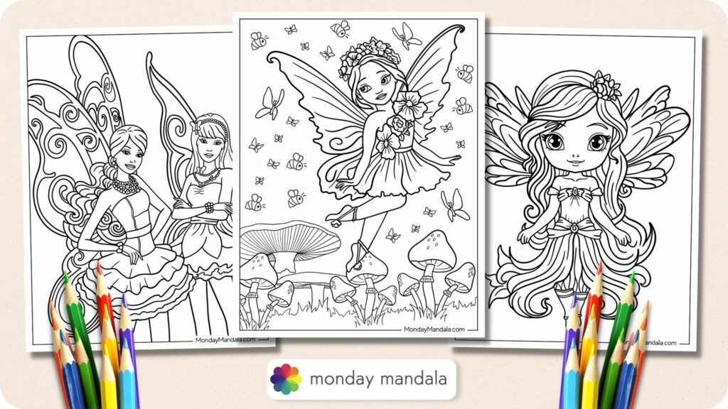 34 Fairy Coloring Pages Free PDF Printables