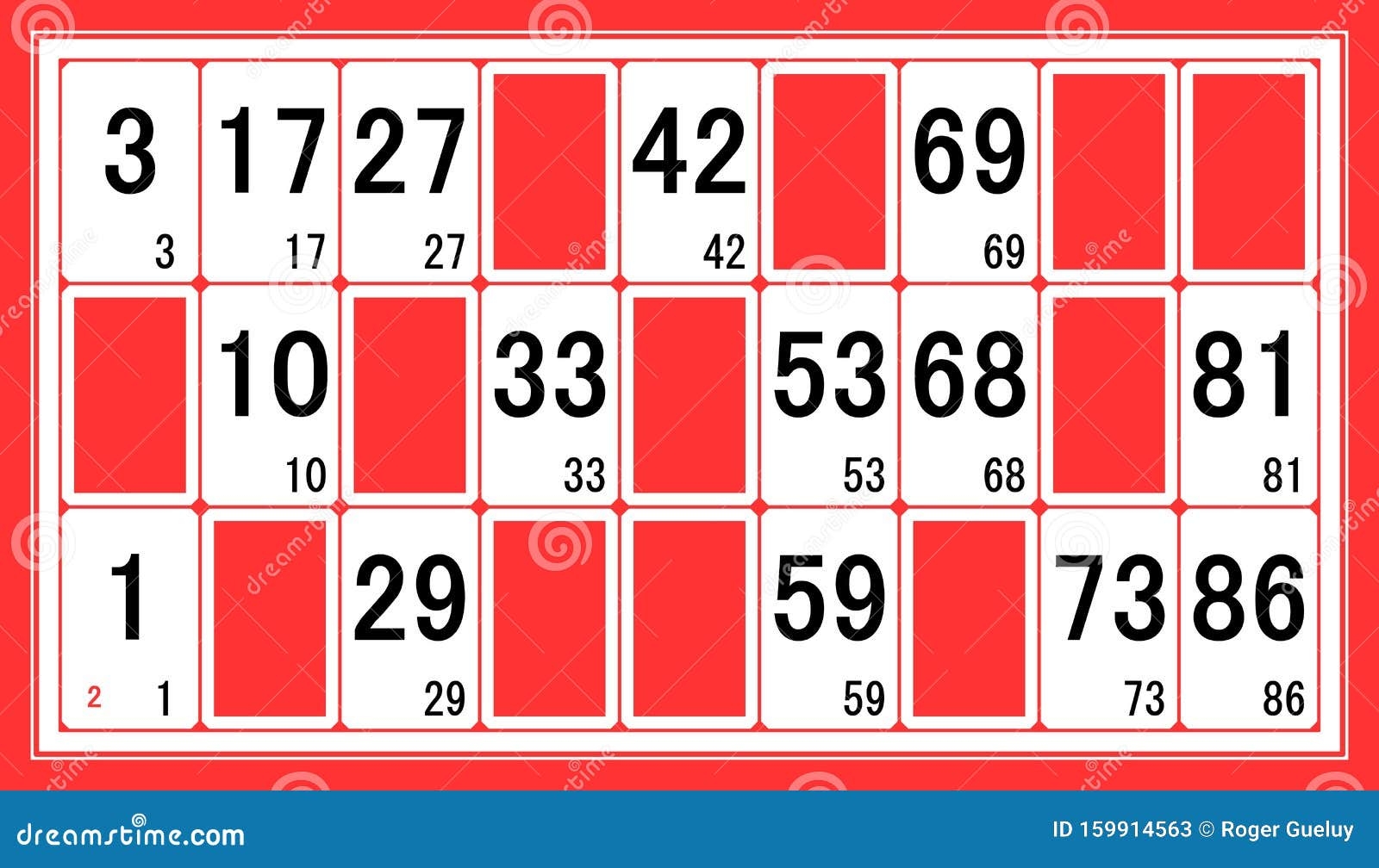 3D Illustration With Lotto Cards Isolated On White Background Stock 
