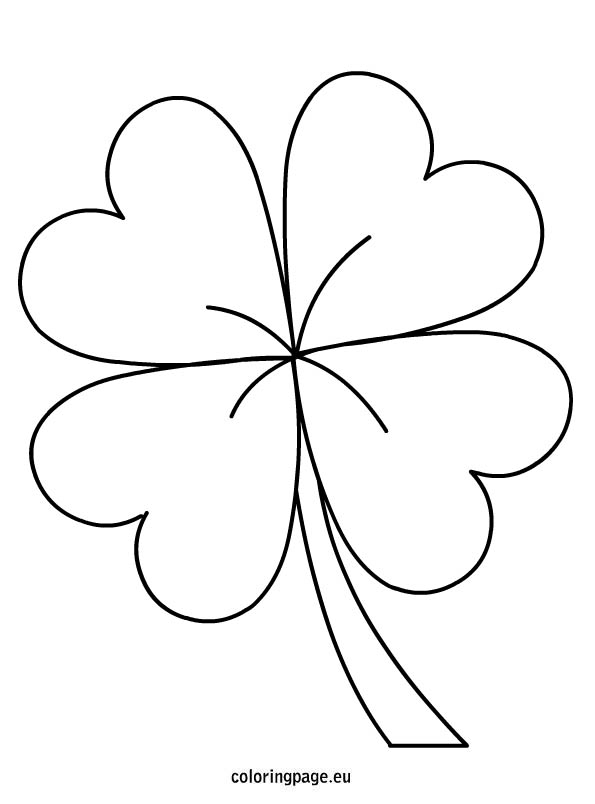4 Leaf Clover Coloring Page Coloring Home