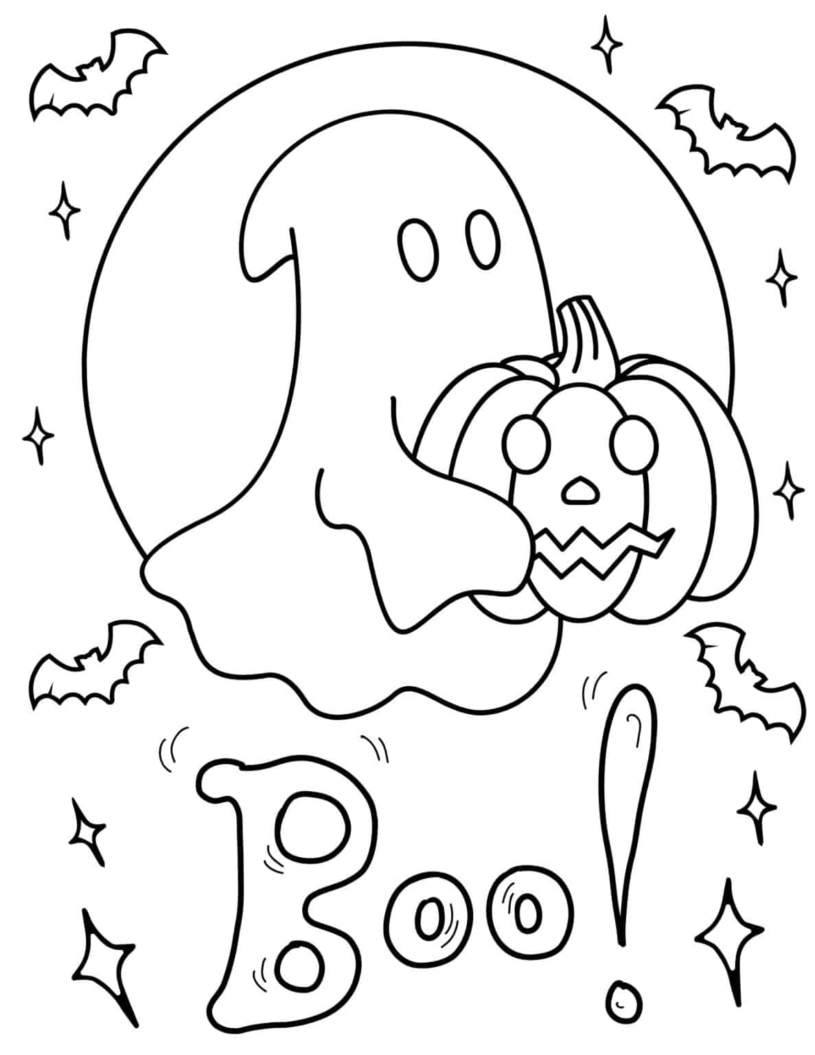 free halloween color pages to print