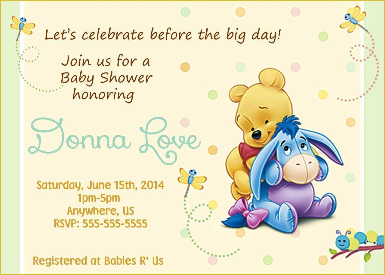 40 Winnie The Pooh Baby Shower Invitations Templates Free 