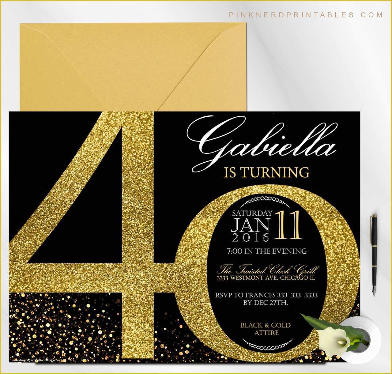 40th Birthday Invitation Templates