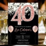 40th Birthday Invitation Templates