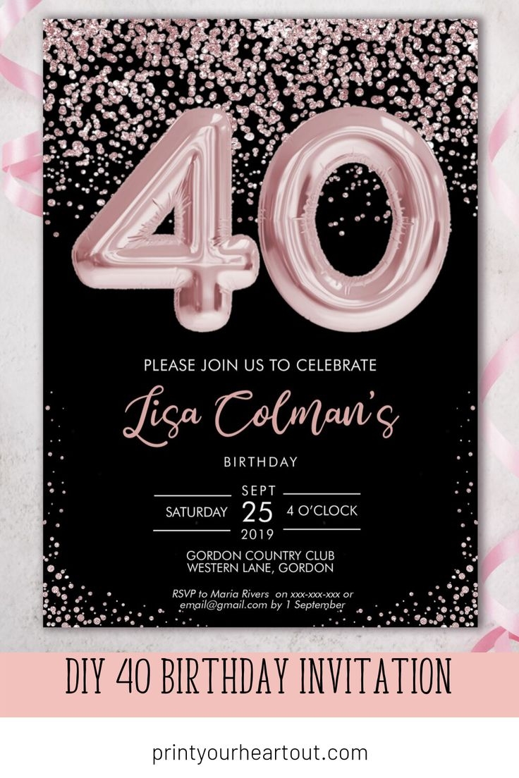40Th Birthday Invite Templates Free Social Media Template