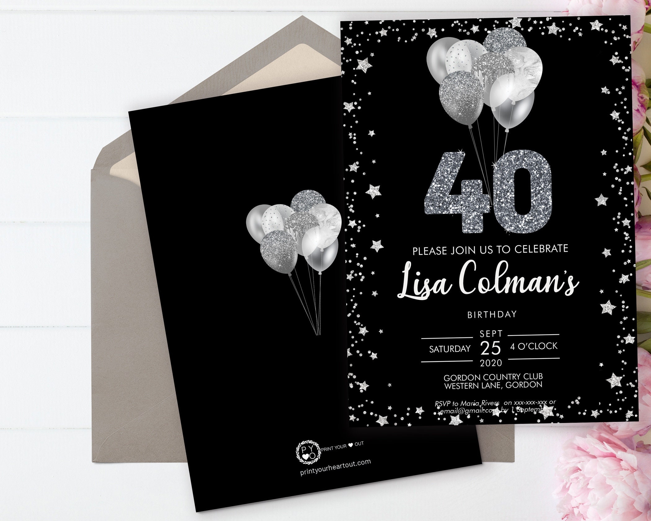 40th birthday invite templates free