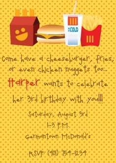 printable mcdonalds party invitation template