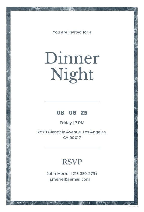 birthday dinner invitation templates