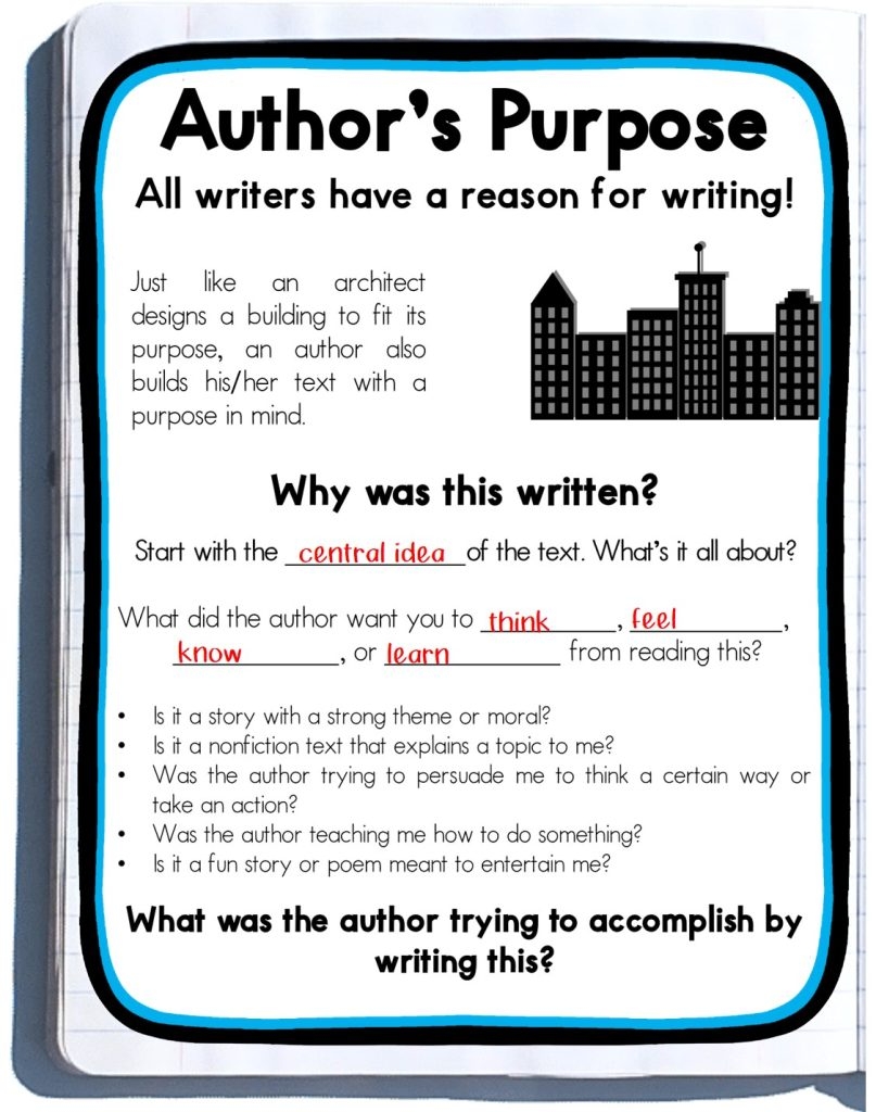 author's purpose worksheets