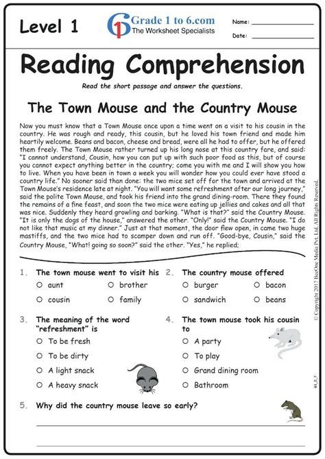 4th Grade Reading Comprehension Worksheets Pdf For Print Db excel
