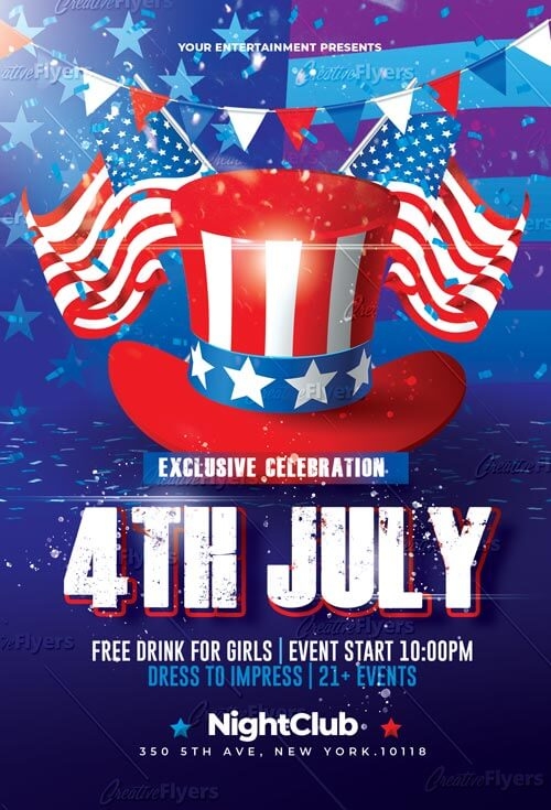 4th Of July Celebration Flyer Psd Template CreativeFlyers