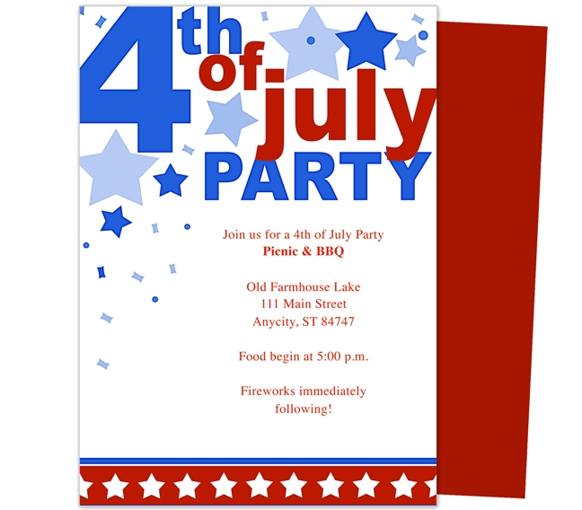 4Th Of July Invitation Template