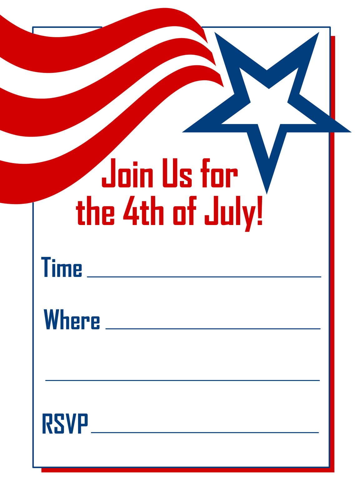 4th of july invitation templates