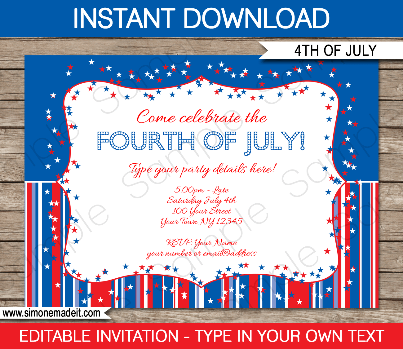 4Th Of July Invite Template