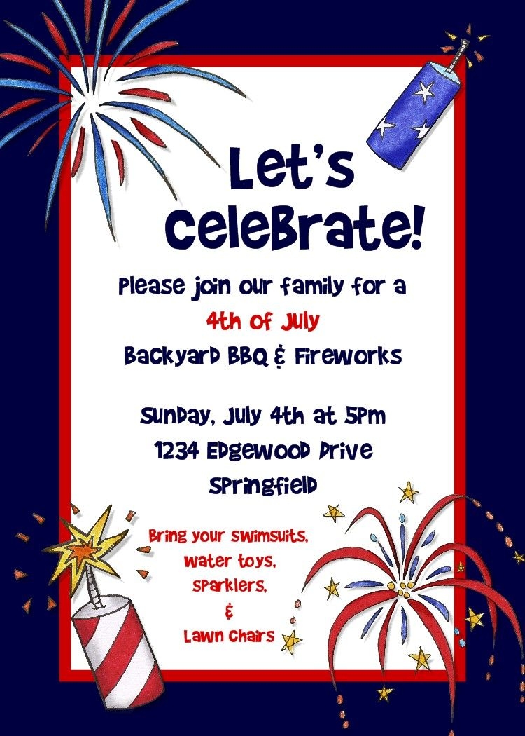4th of july invite template