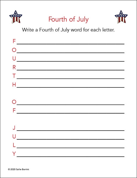 4th Of July Tracing Worksheets Worksheets Library