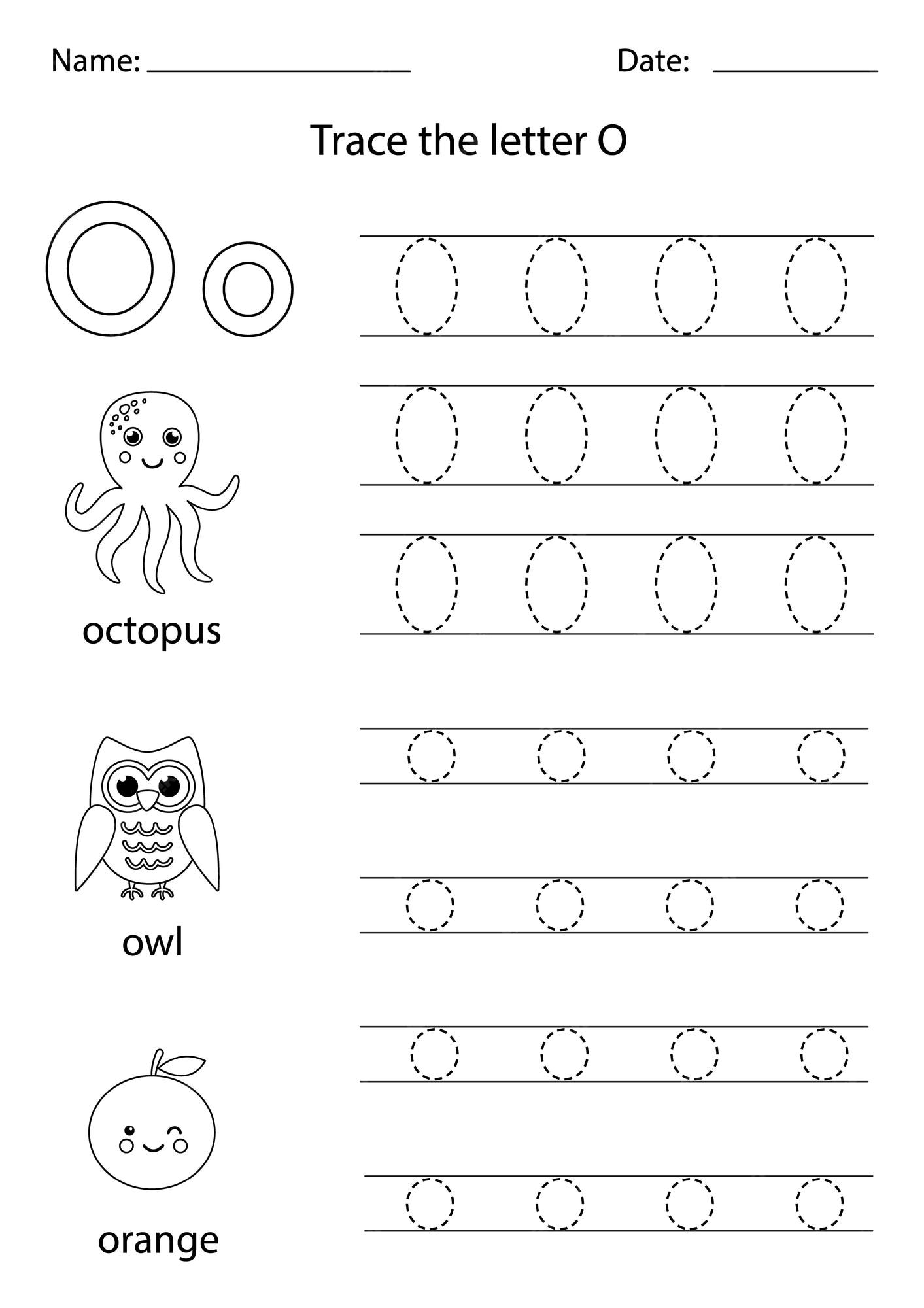 worksheets for the letter o