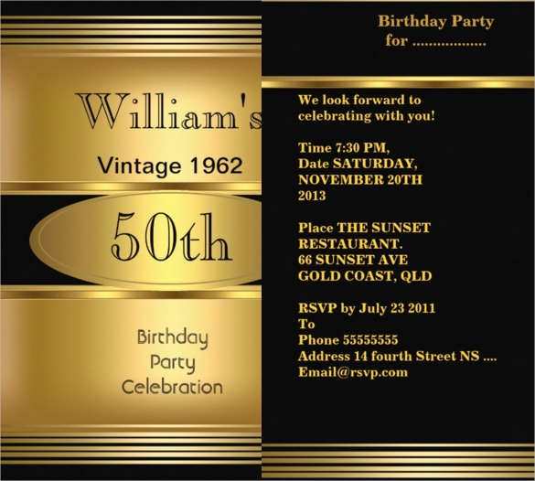 50 50th Birthday Invitation Templates In PSD PDF Illustrator 
