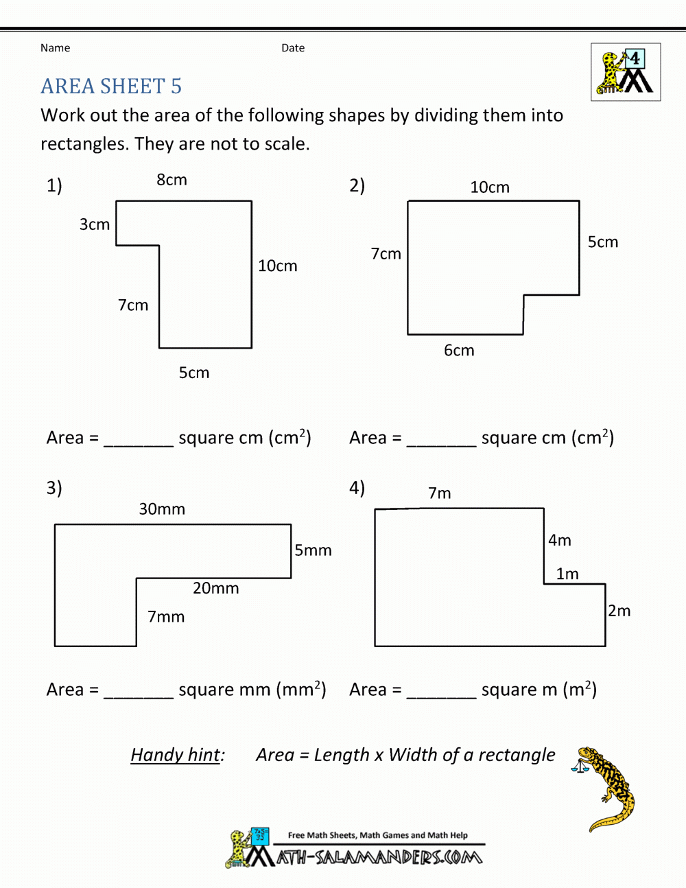 50 Area Of Irregular Shapes Worksheet