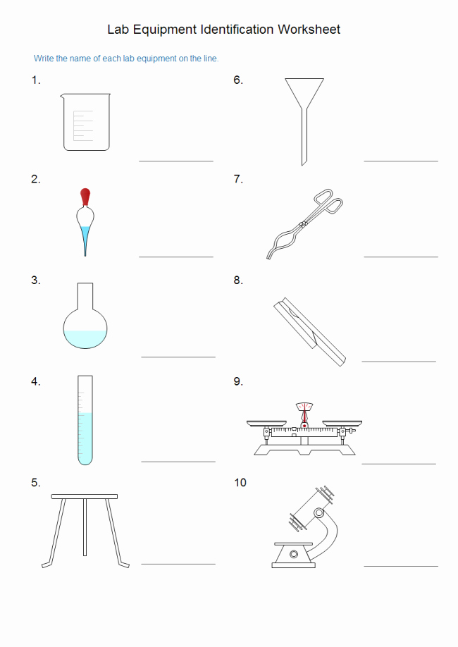 50 Chemistry Lab Equipment Worksheet