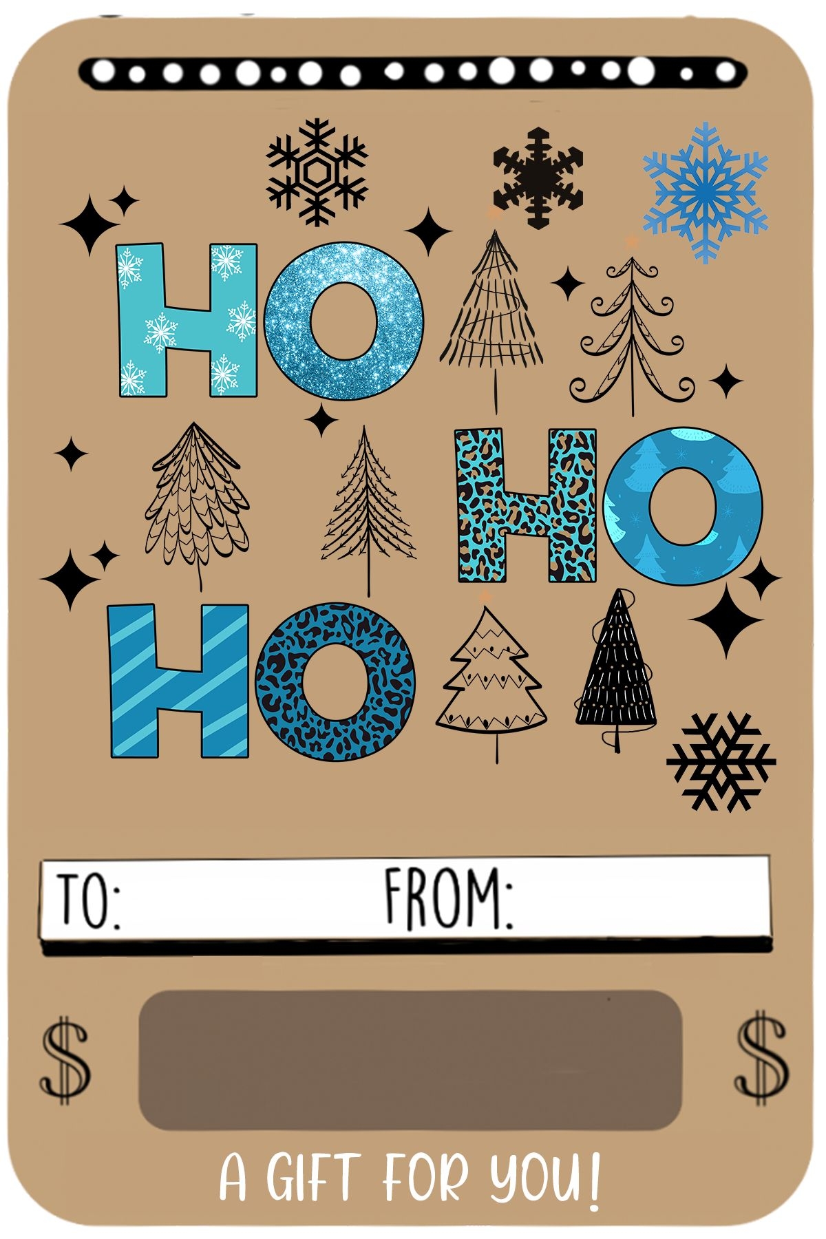 gift card printable christmas