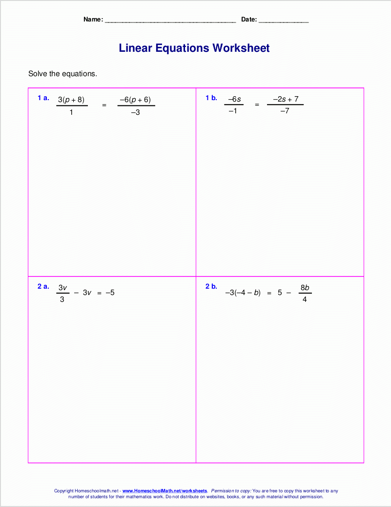 50 Linear Equation Worksheet Pdf