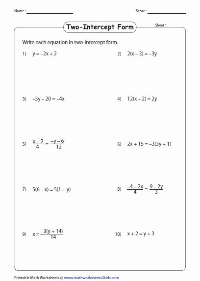 50 Linear Equation Worksheet With Answers Chessmuseum Template Library