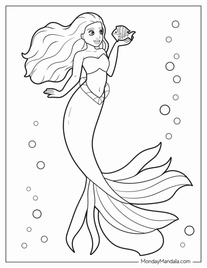 printable coloring pages little mermaid