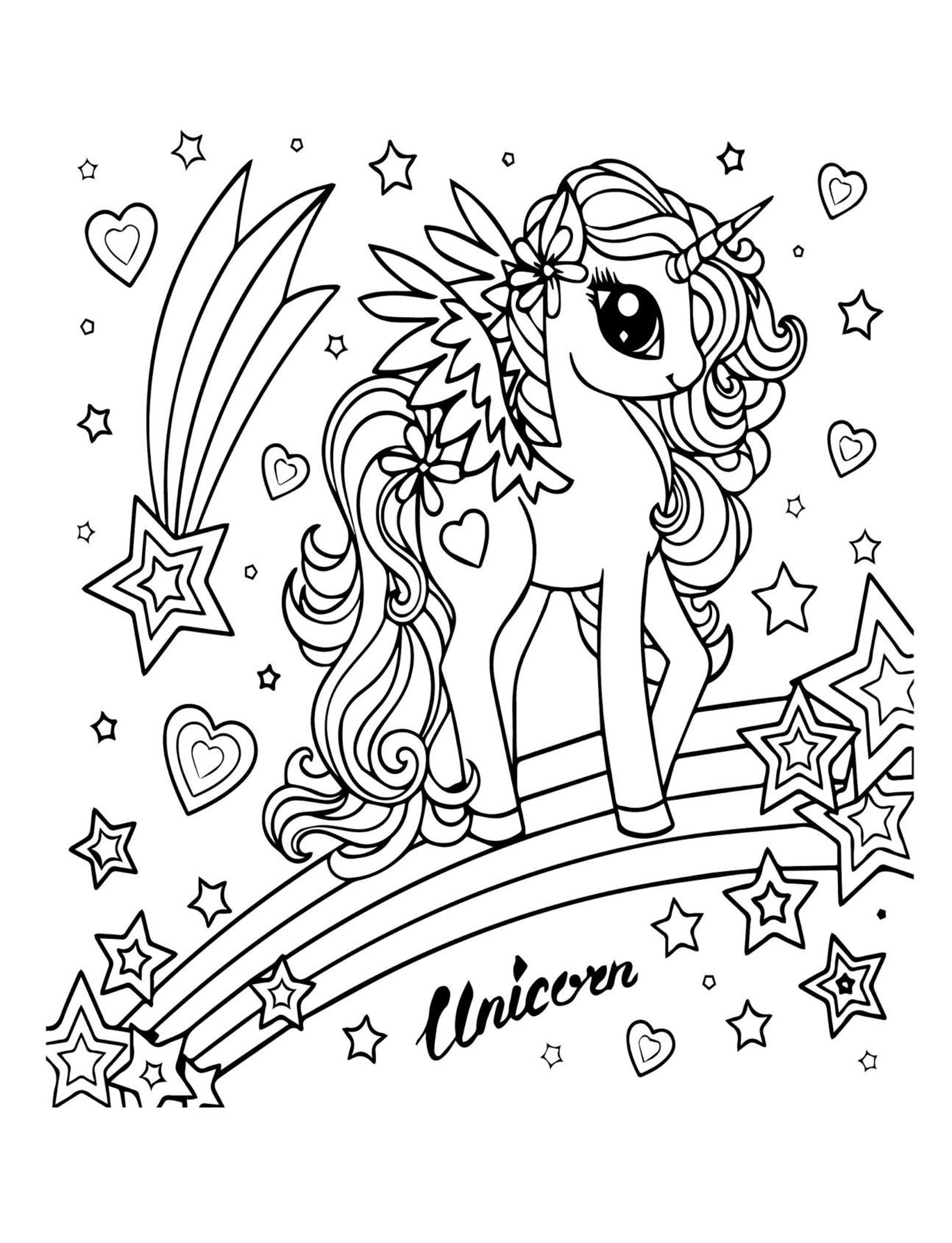 50 Printable UNICORN COLORING PAGES Etsy