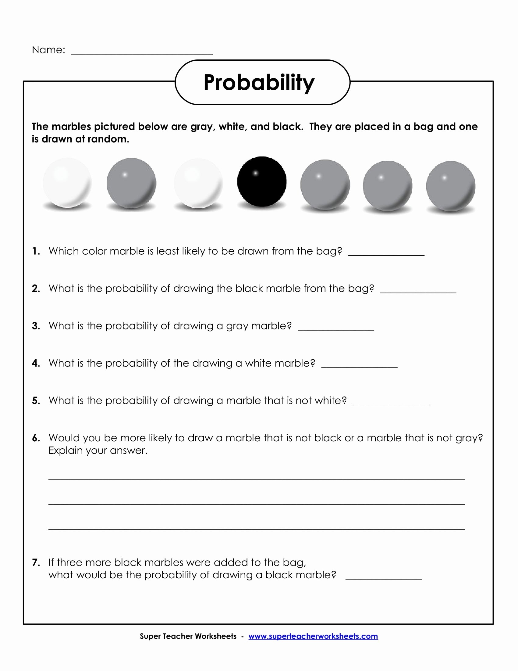 50 Simple Probability Worksheet Pdf