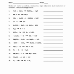 50 Types Of Reactions Worksheet Answers