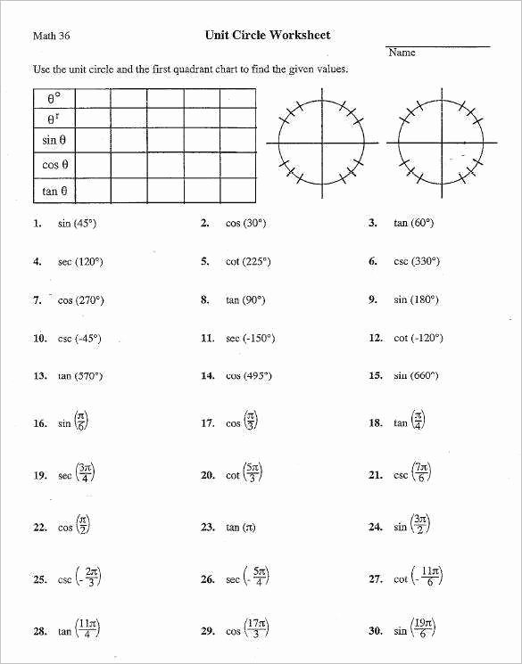 50 Unit Circle Practice Worksheet Chessmuseum Template Library