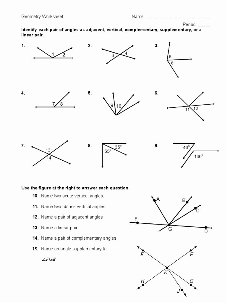 50 Vertical Angles Worksheet Pdf Chessmuseum Template Library