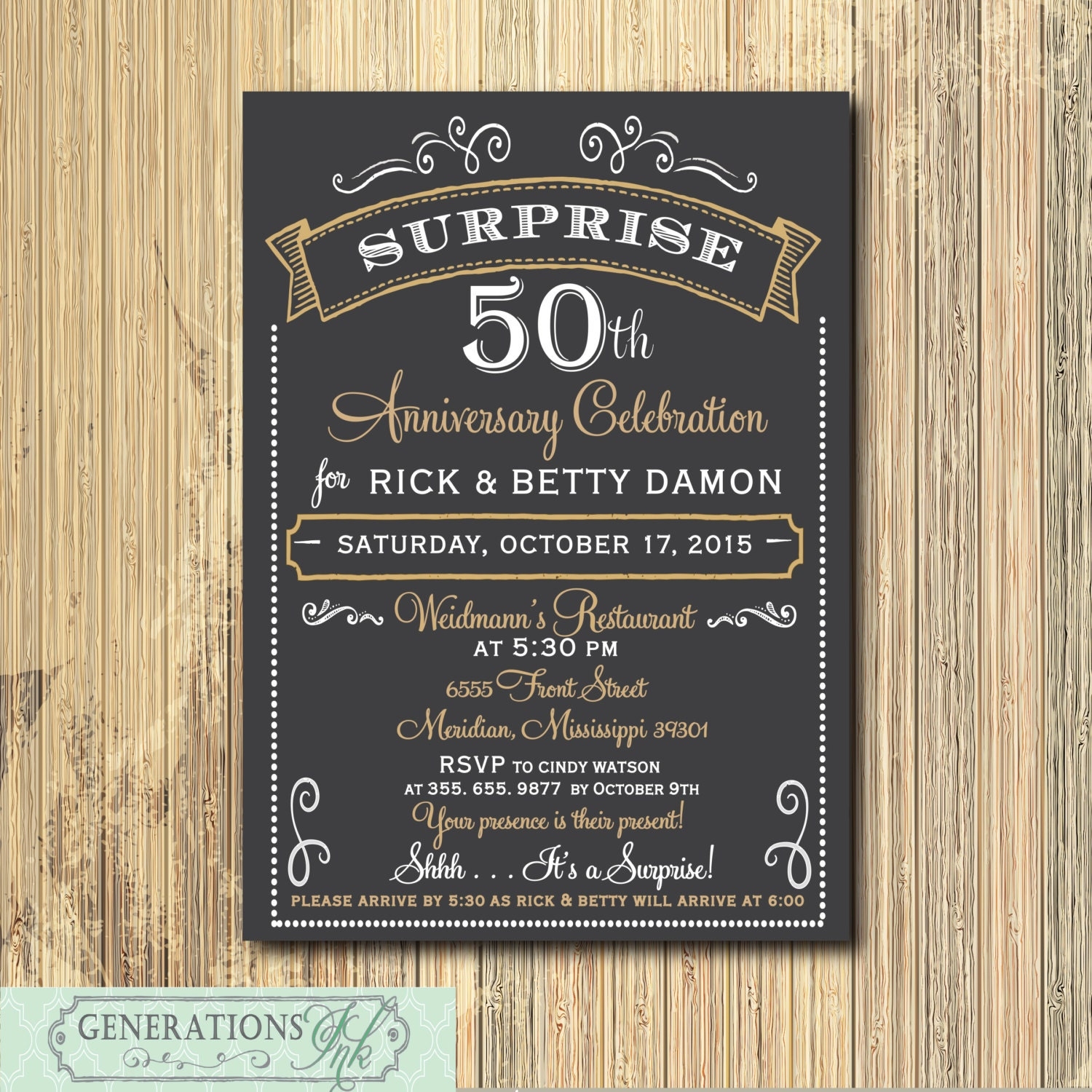 50Th Anniversary Party Invitations Templates