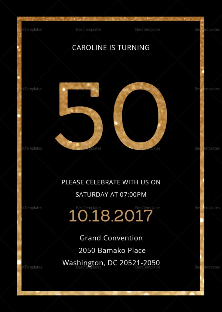 50Th Birthday Invitation Templates