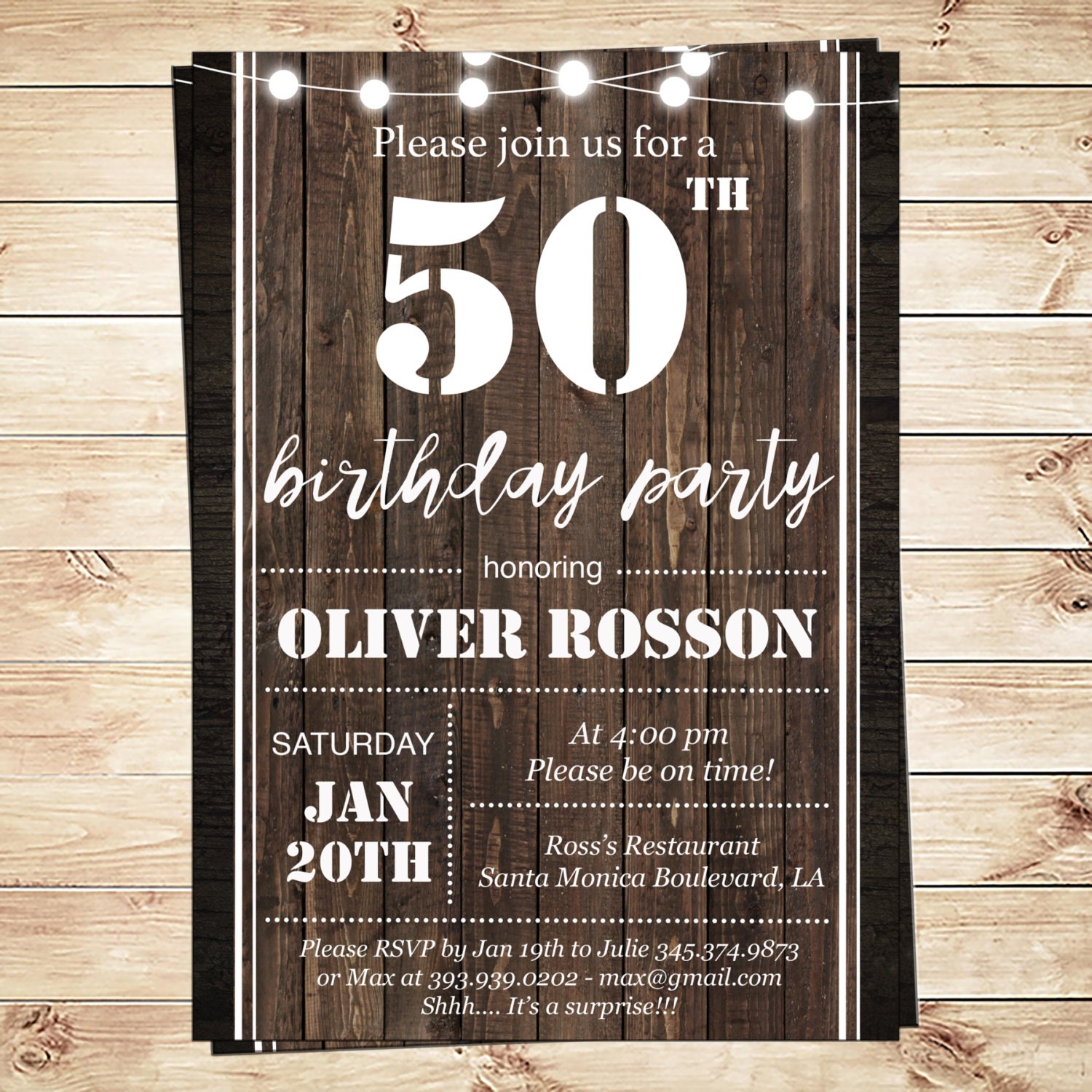 50Th Birthday Invitations Templates