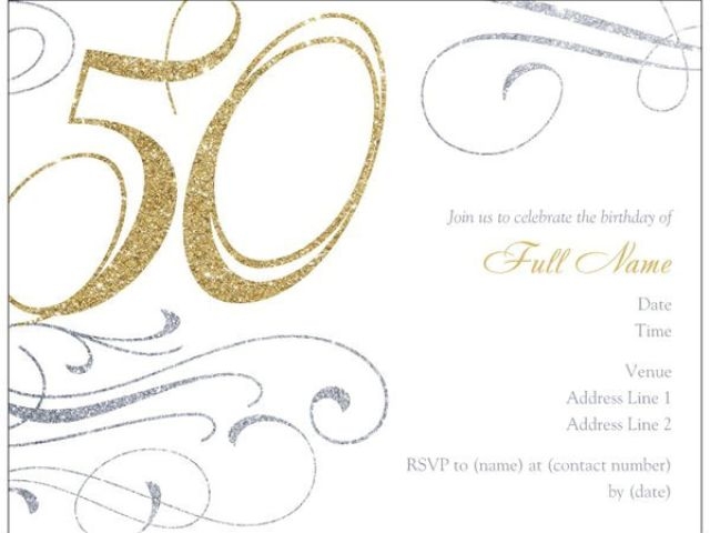50th Birthday Party Invites Free Templates 50th Birthday Invitation 