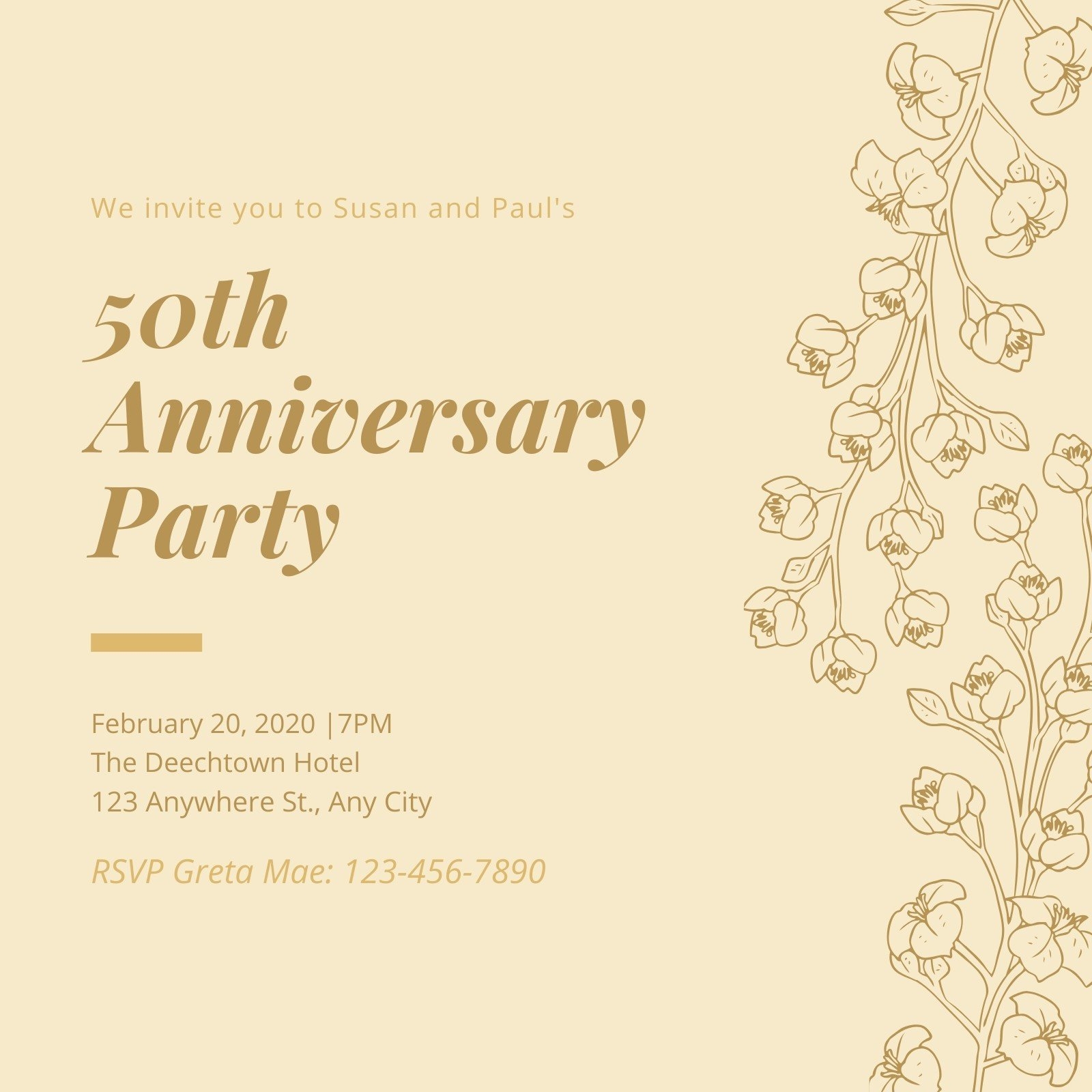 50th wedding anniversary invitations templates