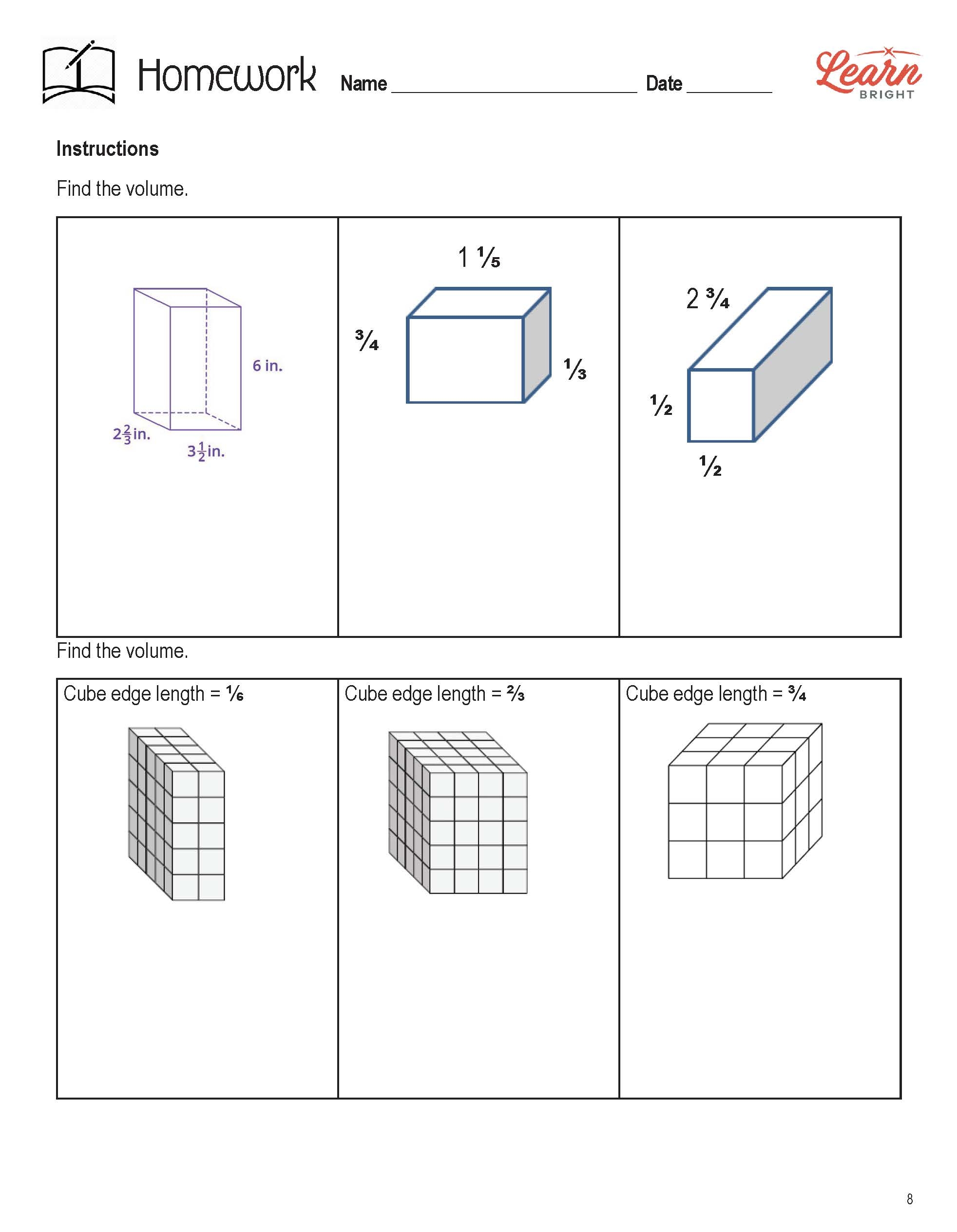5th Grade Volume Worksheets Worksheets Library