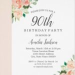 6 90th Birthday Invitations Designs Templates DOC PSD AI