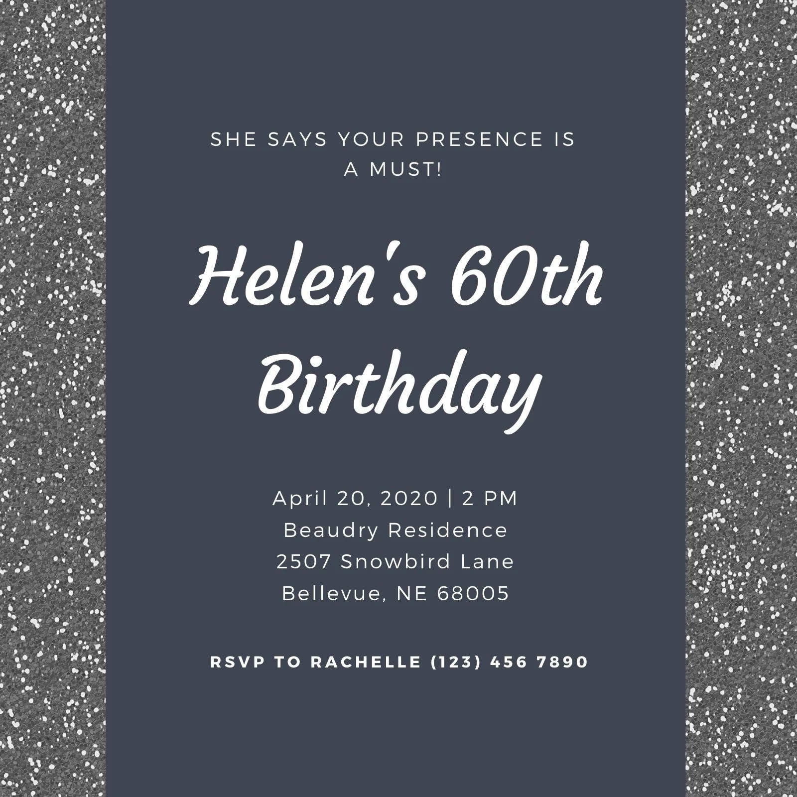 60Th Birthday Invite Template Social Media Template