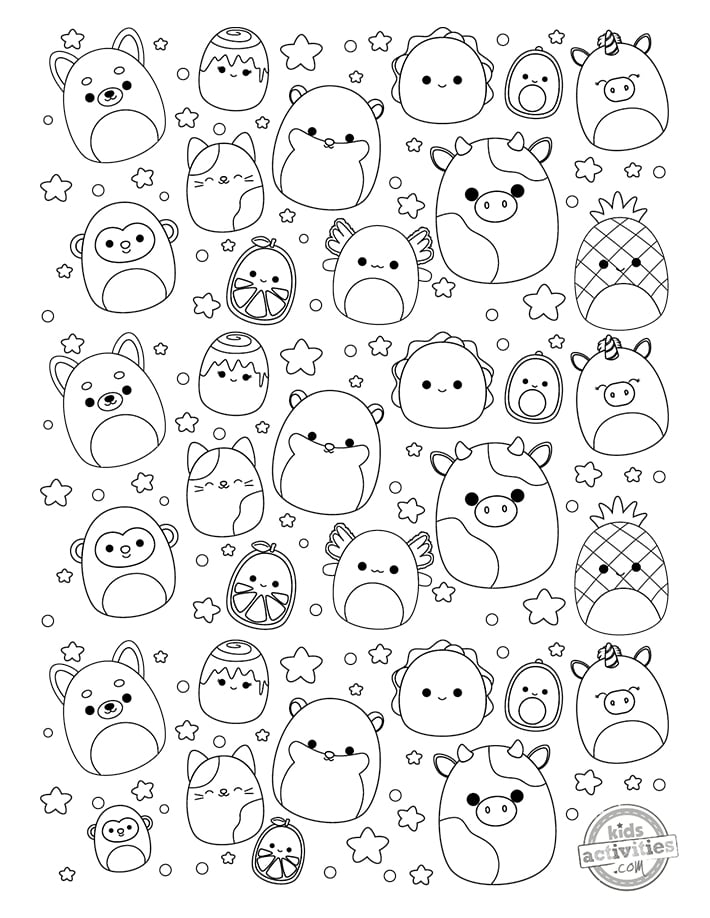 free printable squishmallow coloring pages